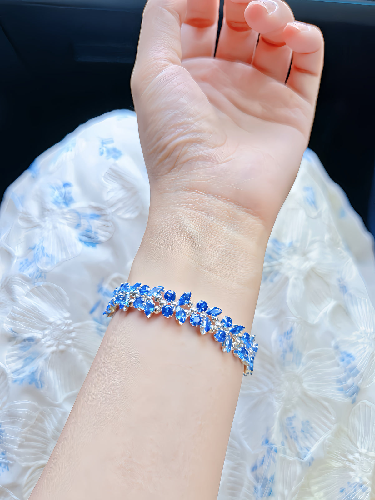 Sapphire Blue Handmade Crystal Bracelet