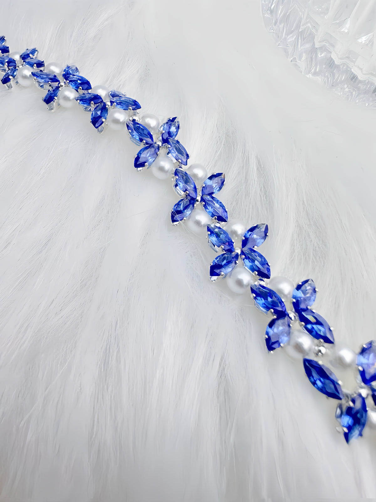 Blue Butterfly Handmade Crystal & Pearl Bracelet