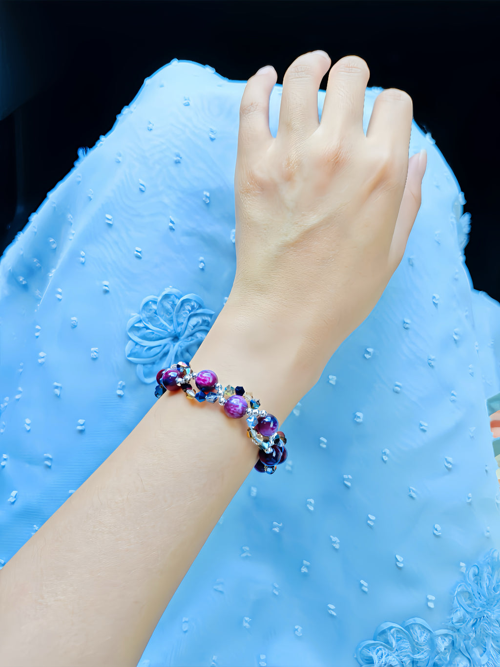 Purple Pearl Crystal Bracelet DIY Kit