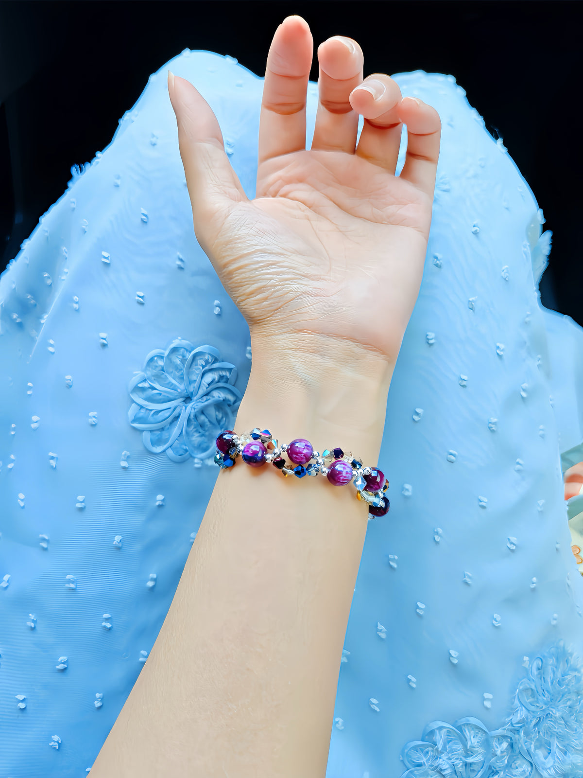 Purple Pearl Crystal Bracelet DIY Kit