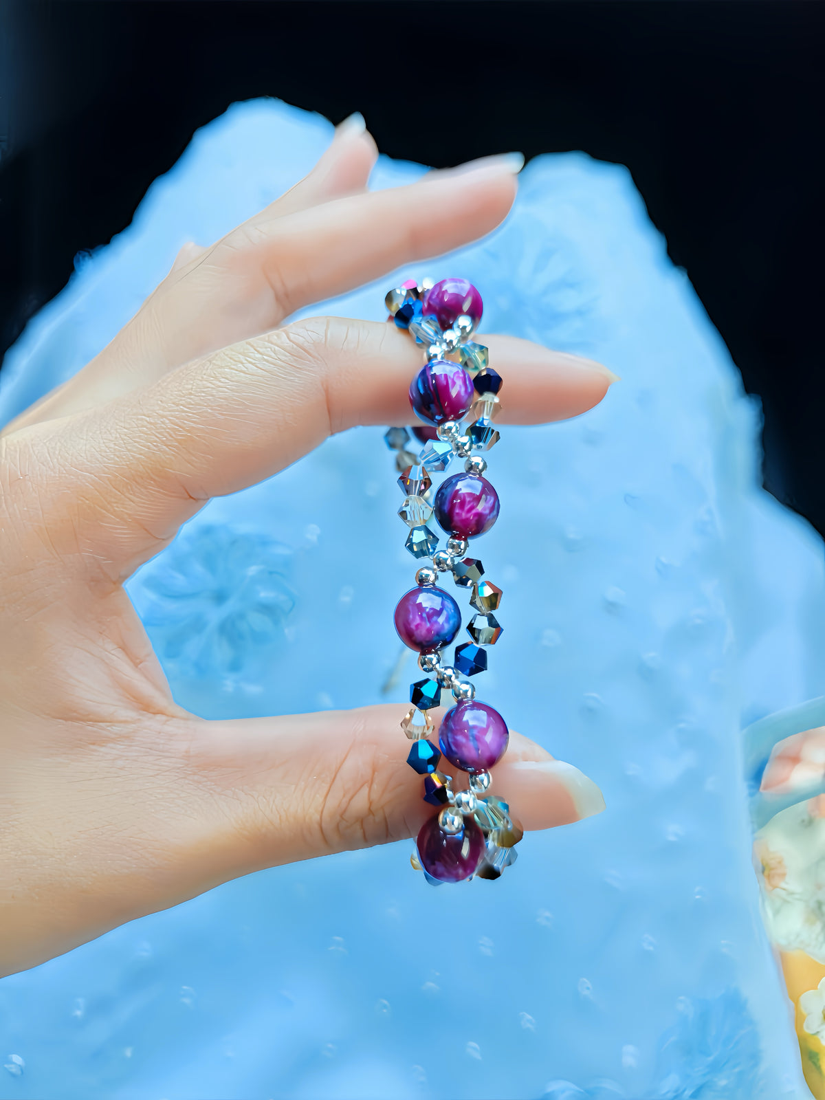 Purple Pearl Crystal Bracelet DIY Kit