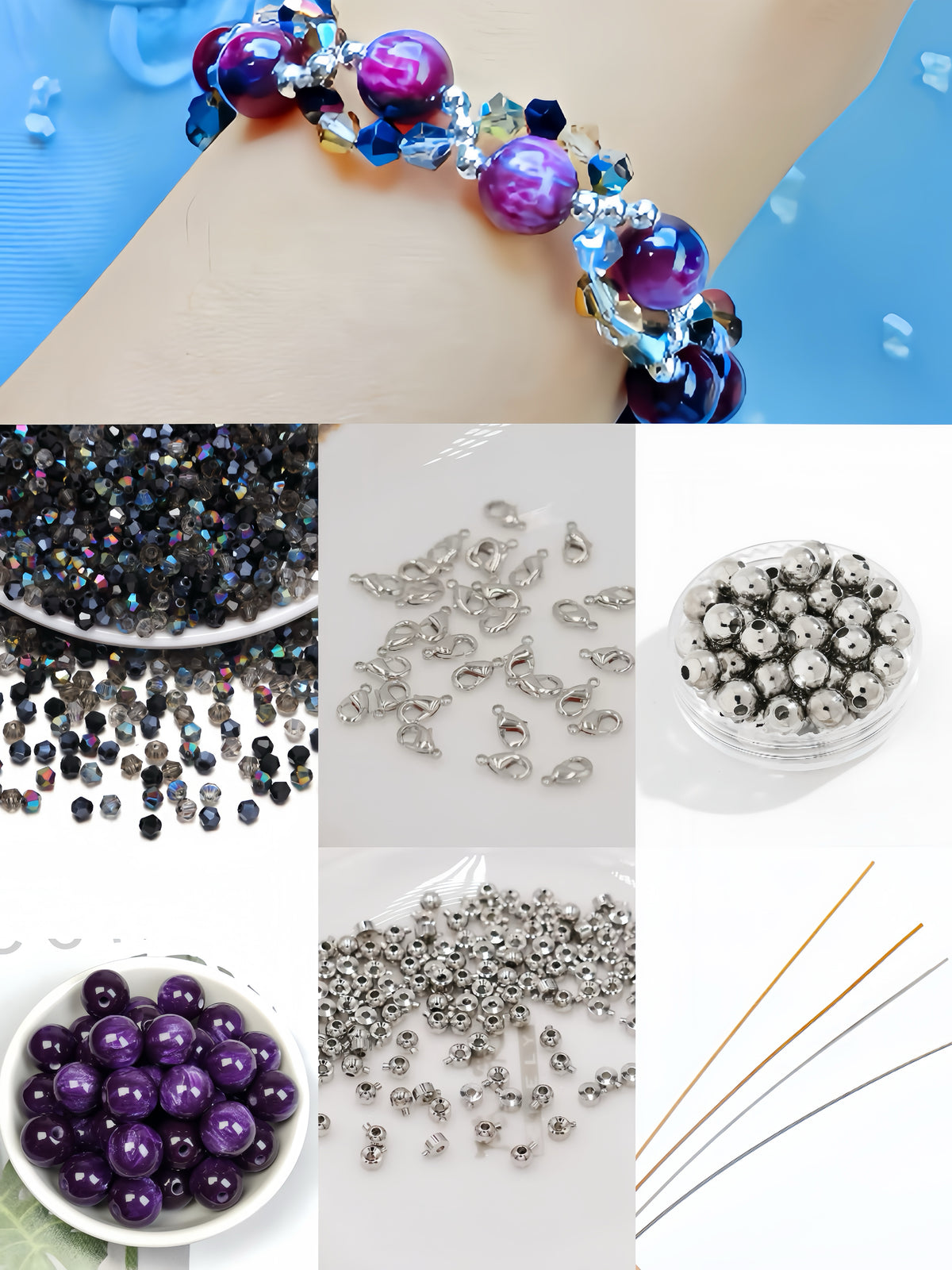 Purple Pearl Crystal Bracelet DIY Kit