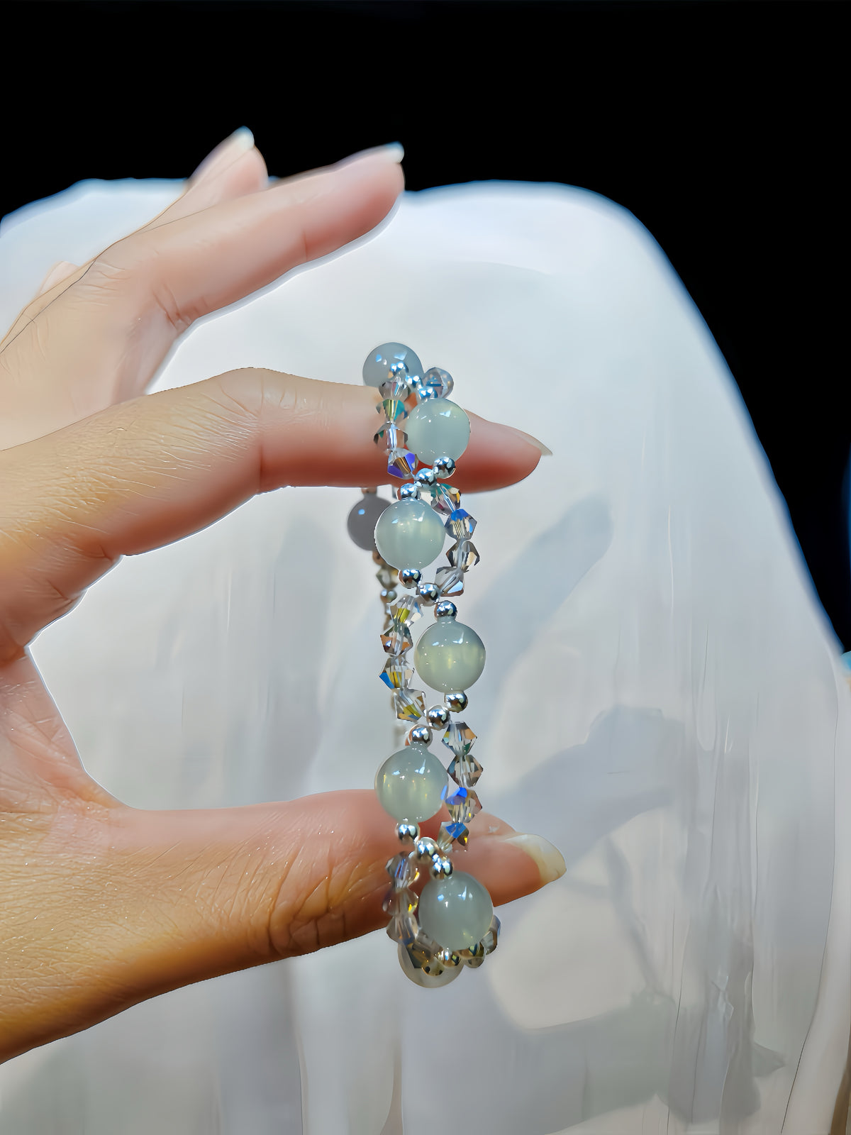 Moonlight Crystal Beaded Bracelet