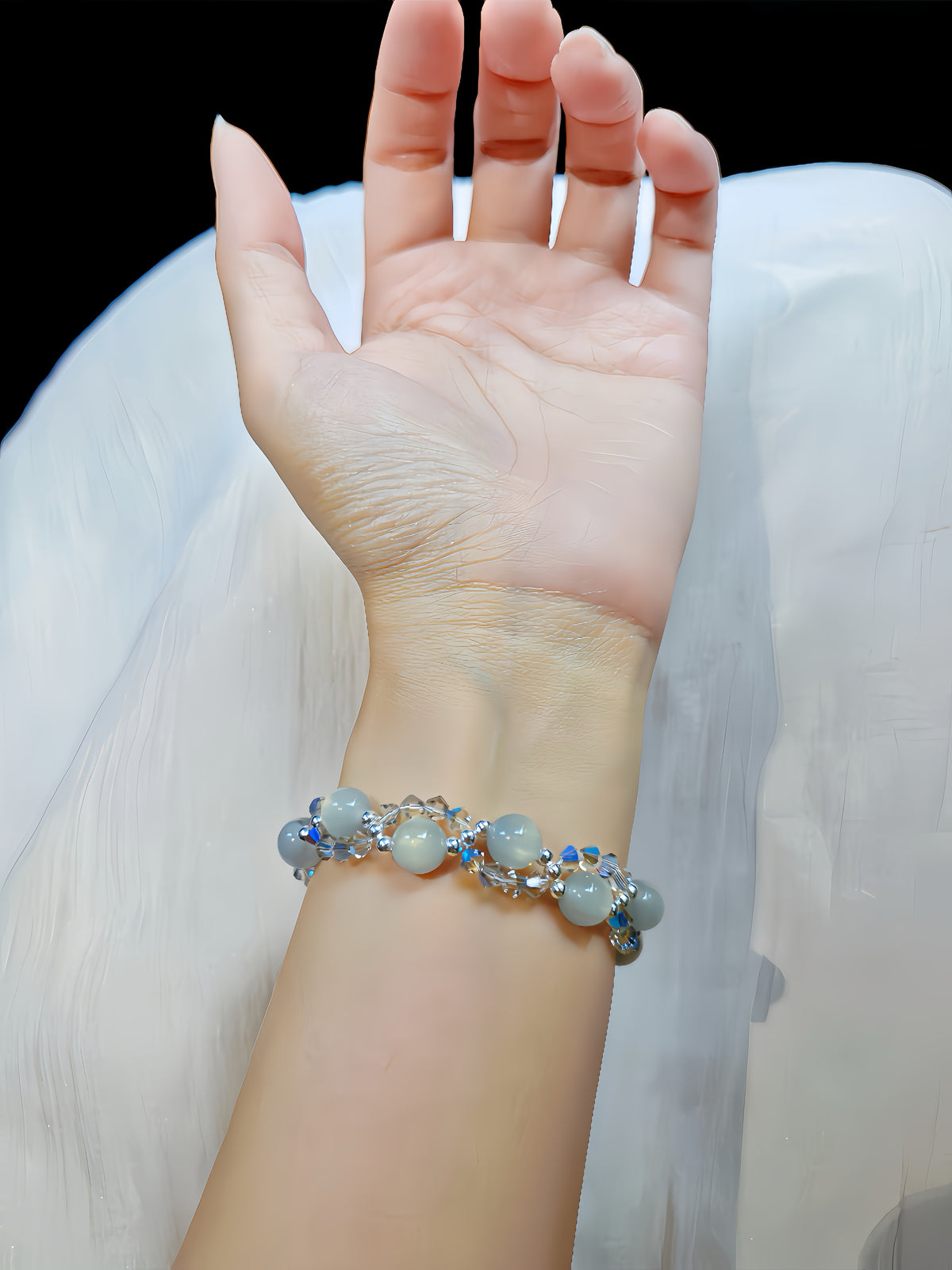 Moonlight Crystal Beaded Bracelet