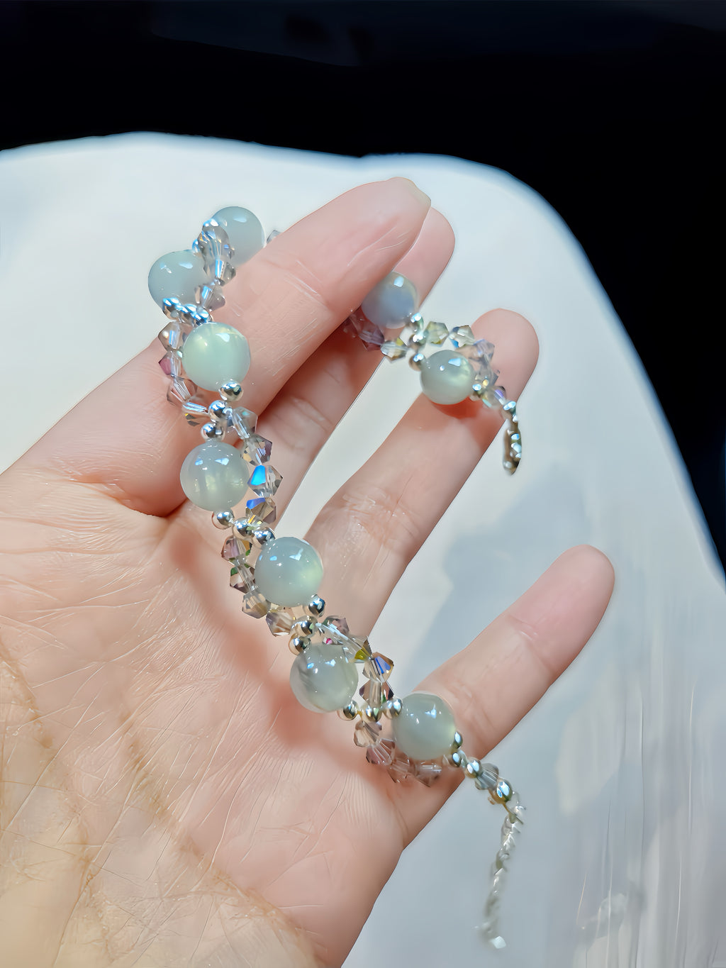 Moonlight Crystal Beaded Bracelet