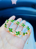Emerald Green Crystal Pearl Bracelet
