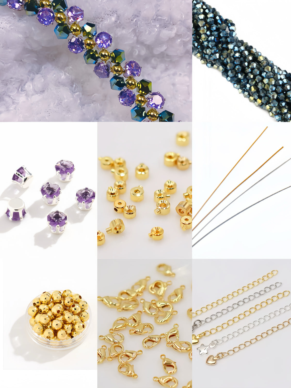 Violet Garden Crystal Bracelet DIY Kit