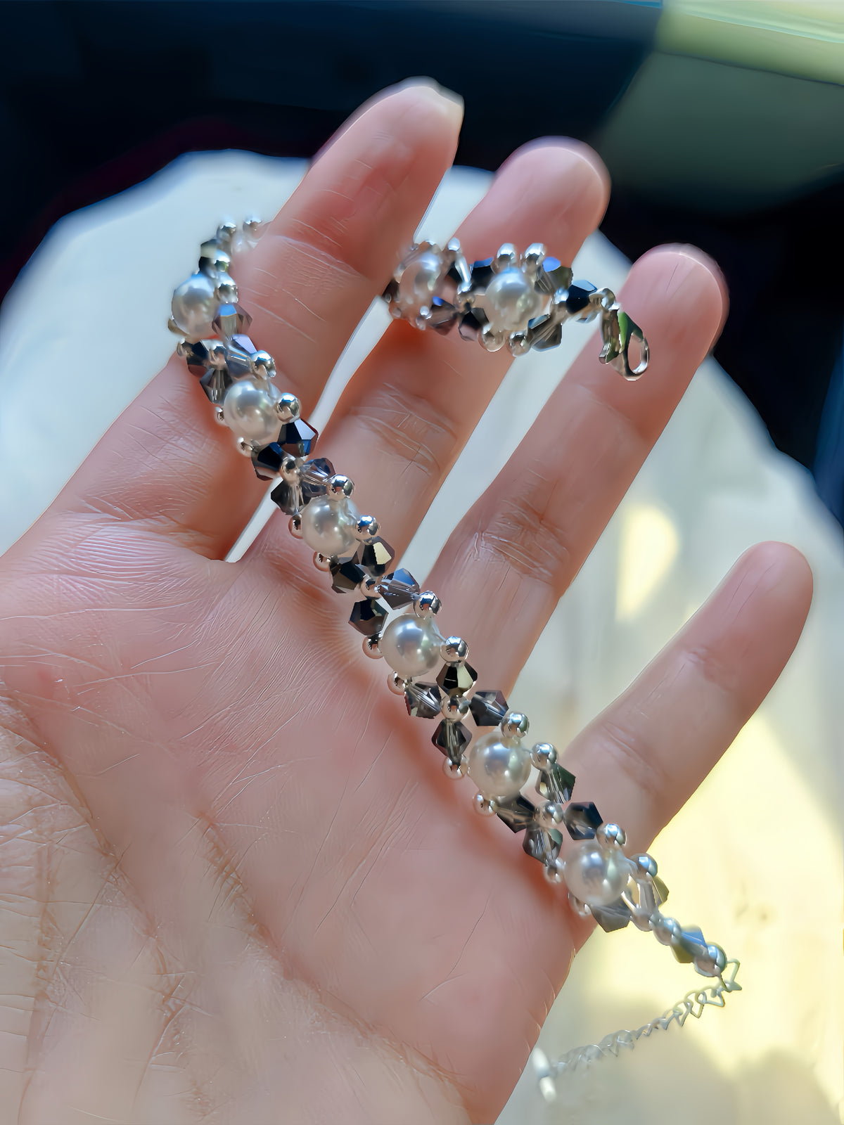 Smoky Crystal Pearl Bracelet DIY Kit