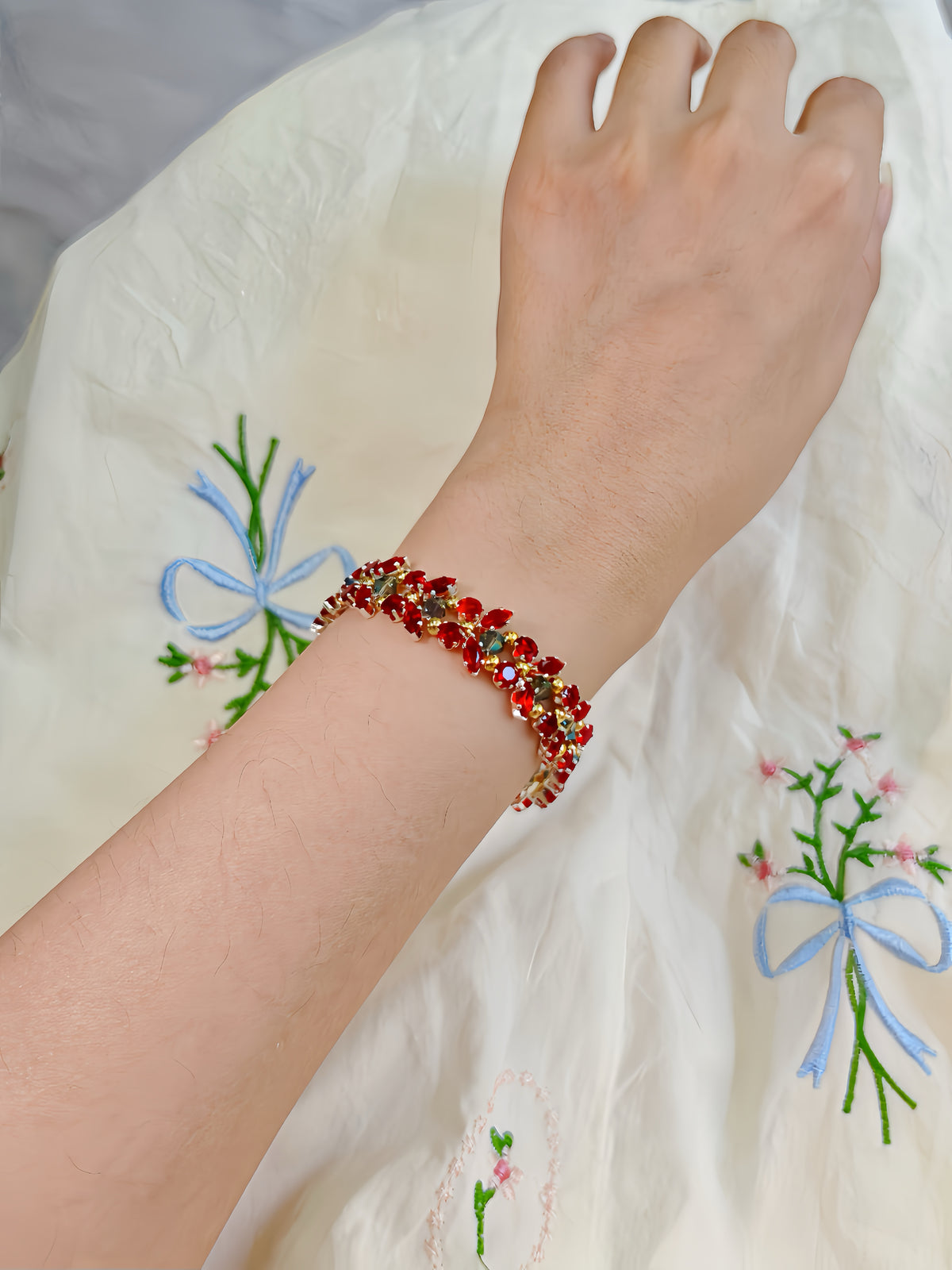 Ruby Garden Crystal Bracelet