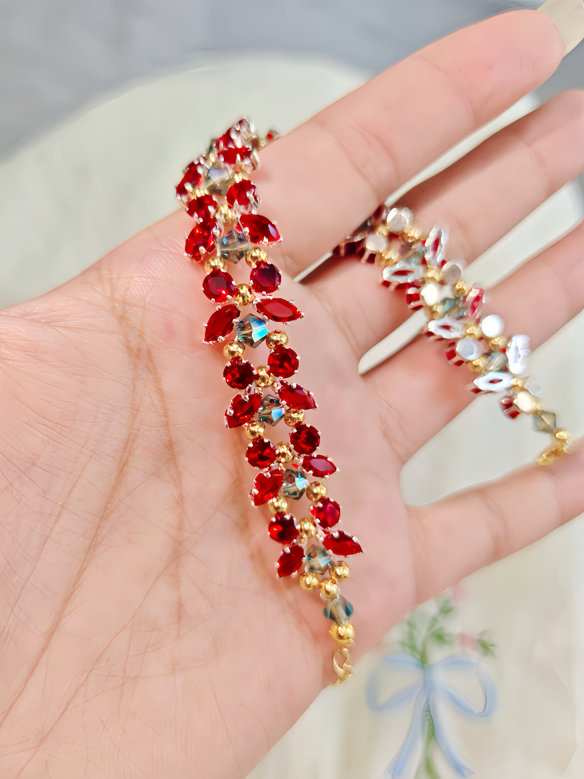 Ruby Garden Crystal Bracelet DIY Kit