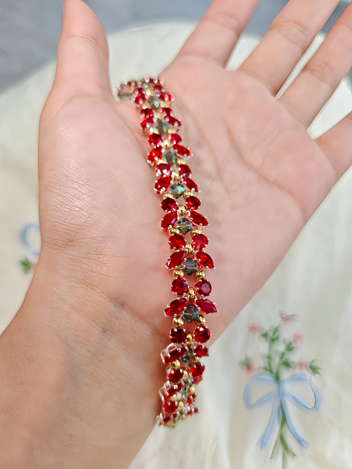 Ruby Garden Crystal Bracelet DIY Kit