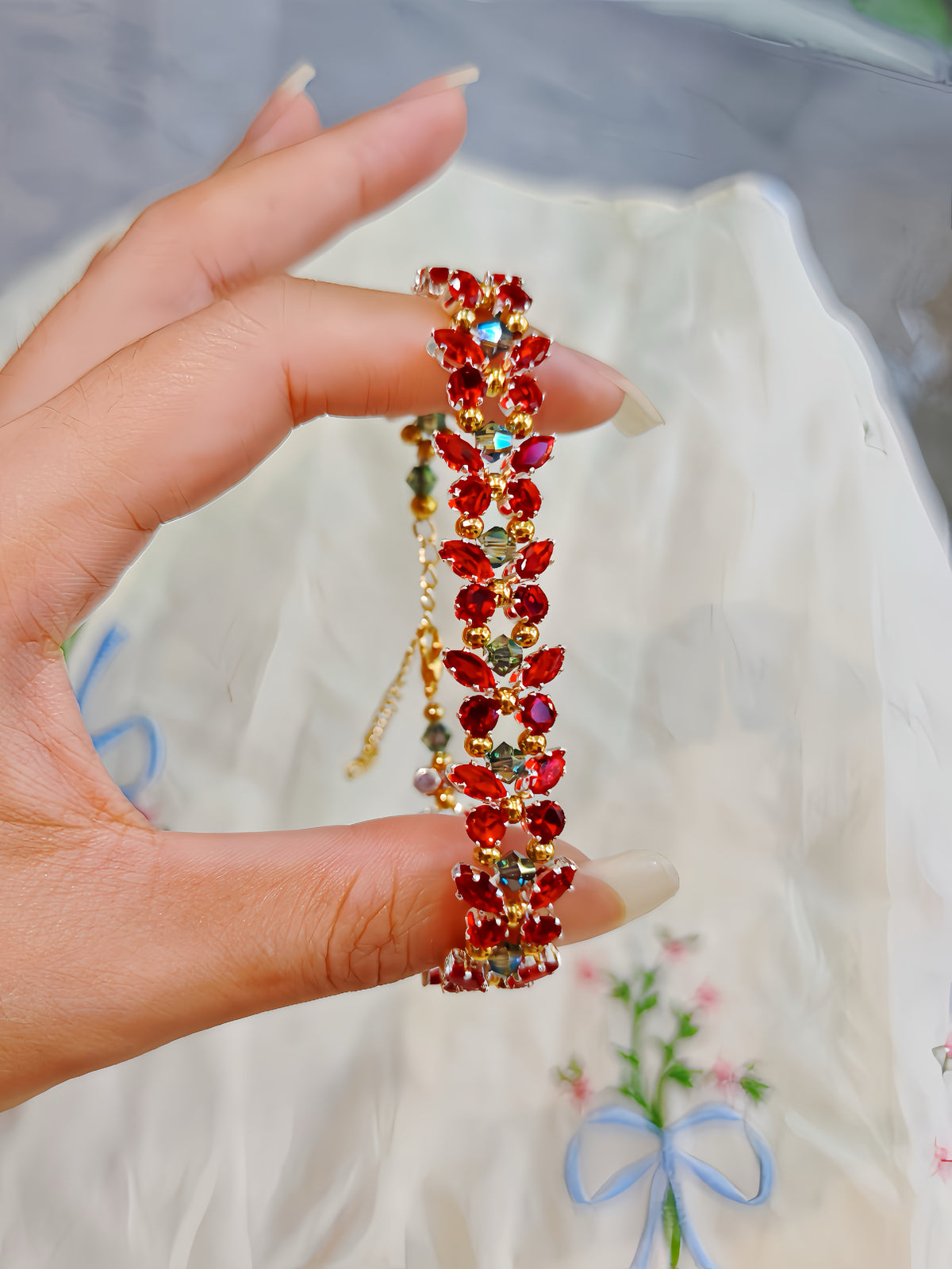 Ruby Garden Crystal Bracelet DIY Kit