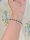 Midnight Blue Crystal Pearl Bracelet
