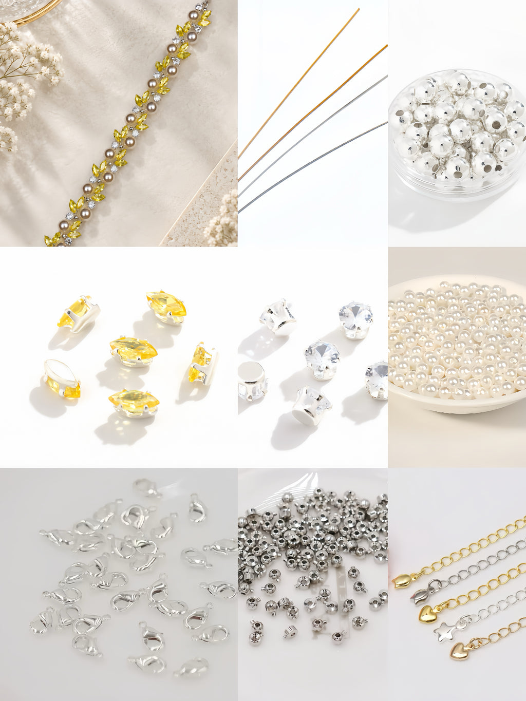 Golden Bloom Crystal Pearl Bracelet DIY Kit