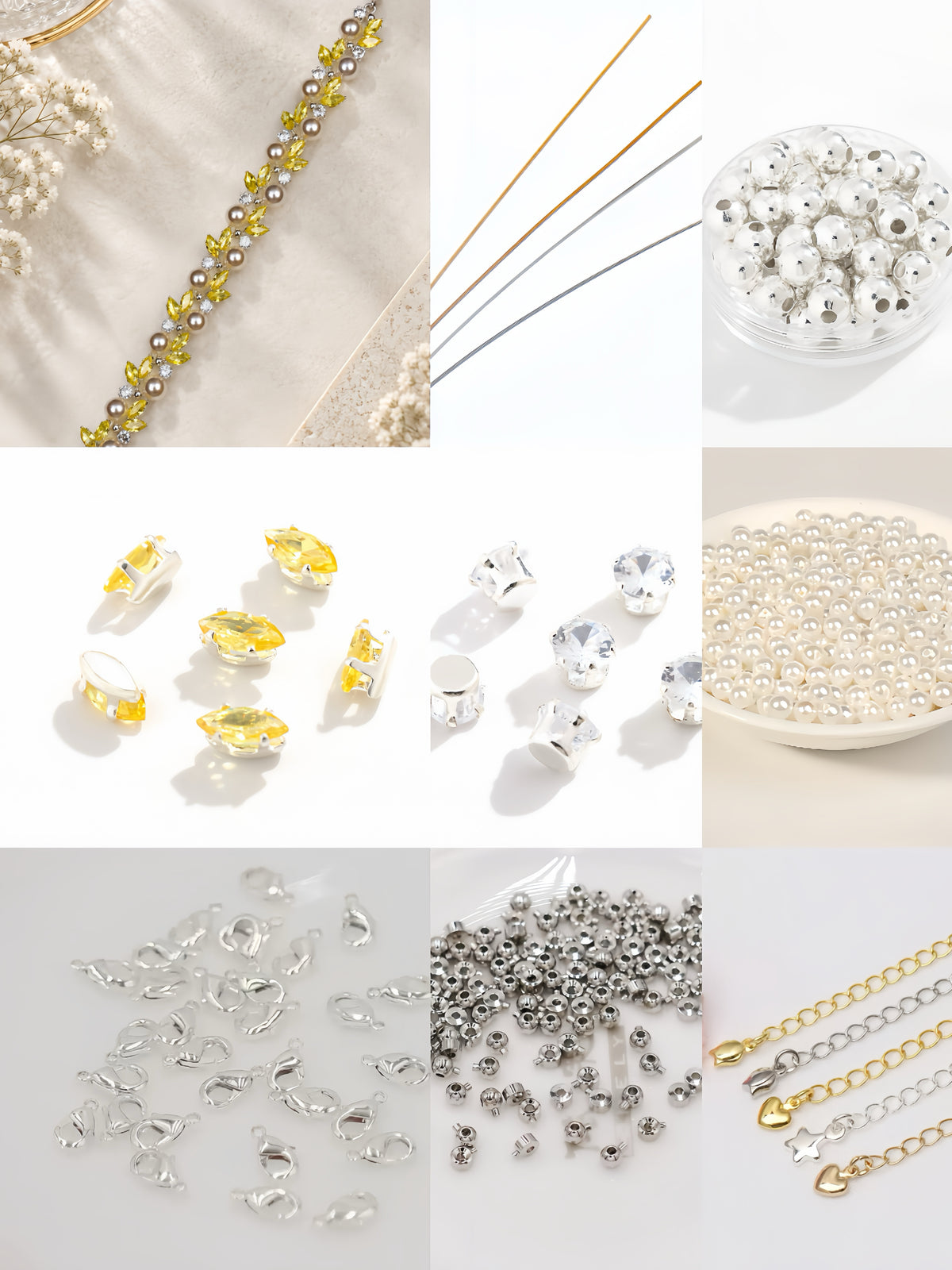 Golden Bloom Crystal Pearl Bracelet DIY Kit