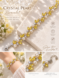 Golden Bloom Crystal Pearl Bracelet