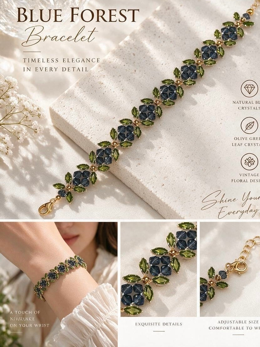 Blue Forest Crystal Bracelet DIY Kit