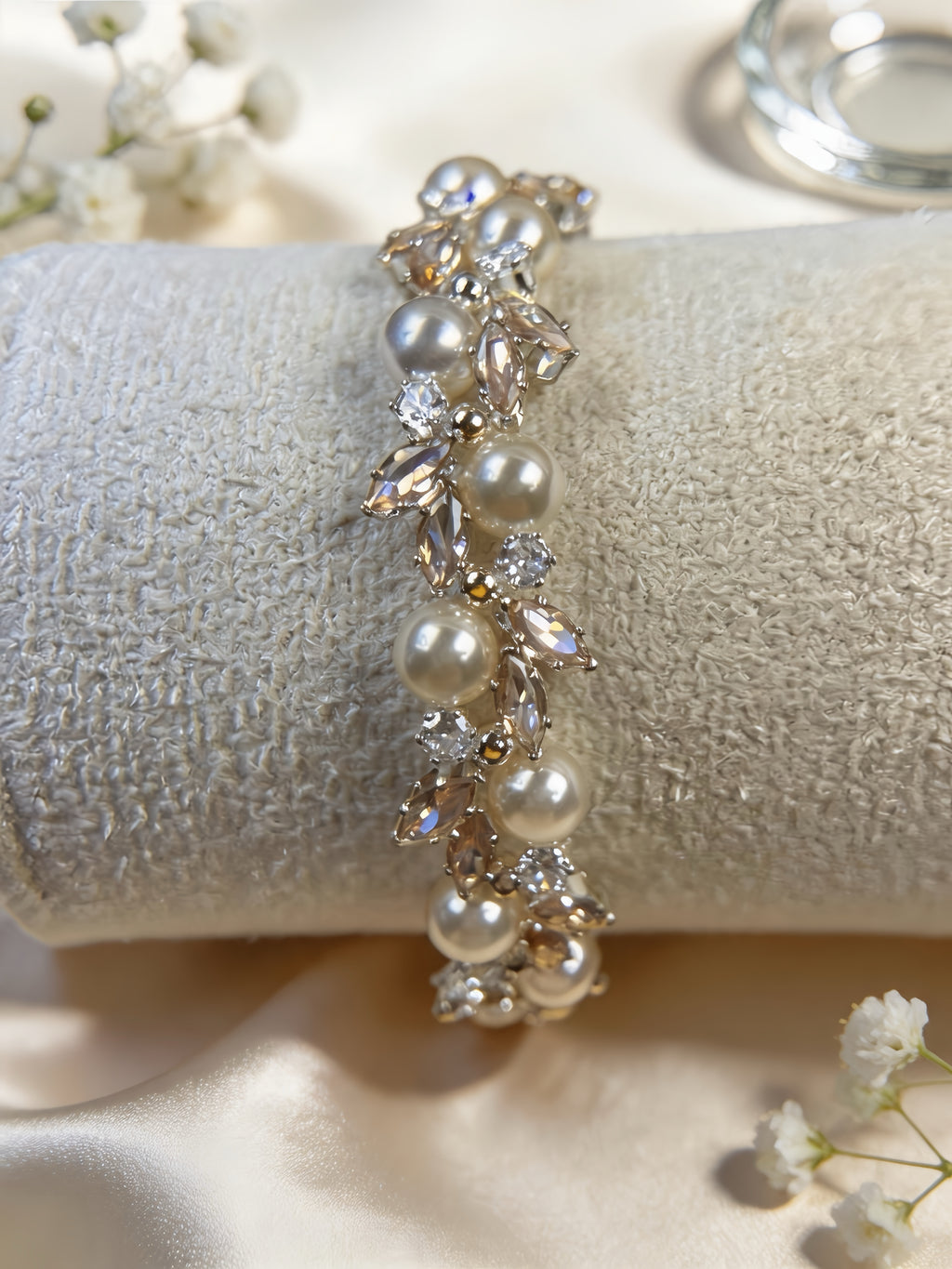 Champagne Pearl Crystal Bracelet DIY Kit
