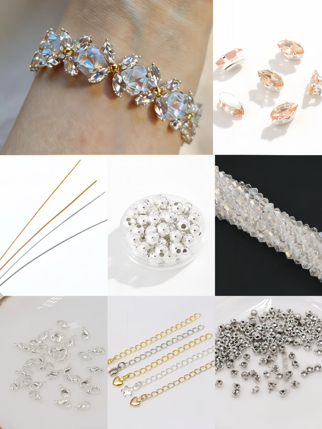 Blush Crystal Garden Bracelet DIY Kit