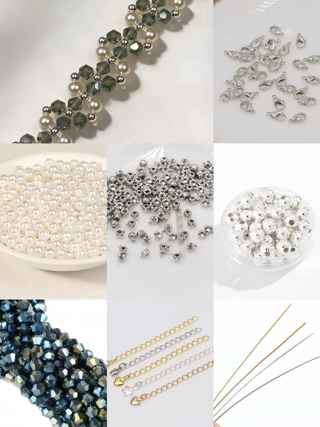 Olive Mist Crystal Pearl Bracelet DIY Kit