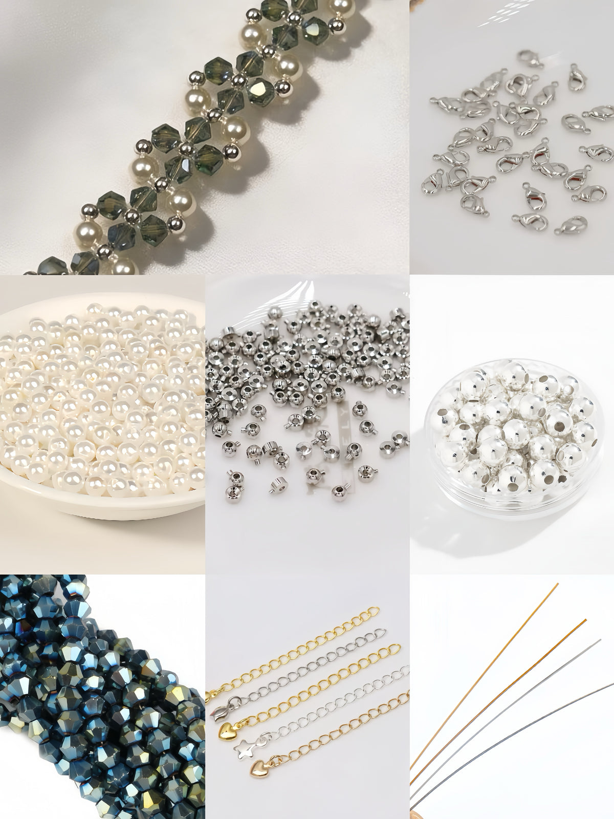 Olive Mist Crystal Pearl Bracelet DIY Kit