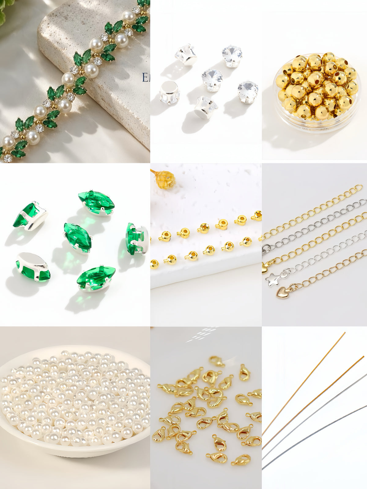 Emerald Garden Crystal Pearl Bracelet DIY Kit