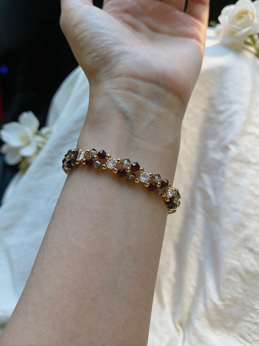 Amethyst Smoke Crystal Bracelet