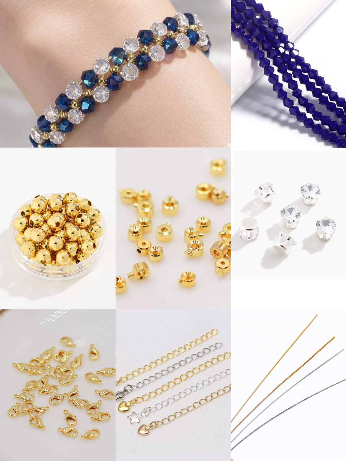 Royal Blue Sparkle Crystal Bracelet DIY Kit