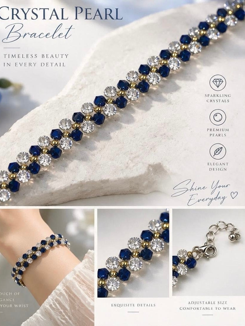 Royal Blue Sparkle Crystal Bracelet DIY Kit