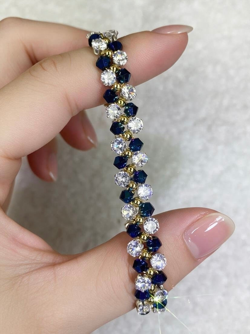 Royal Blue Sparkle Crystal Bracelet DIY Kit