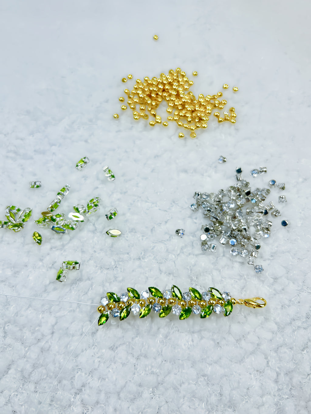 Olive Leaf Crystal Bracelet DIY Kit