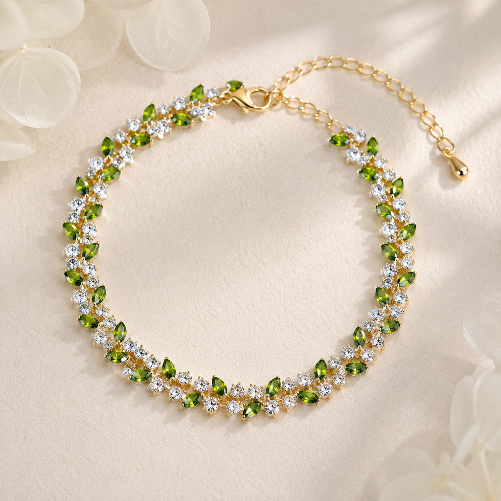 Olive Leaf Crystal Bracelet DIY Kit